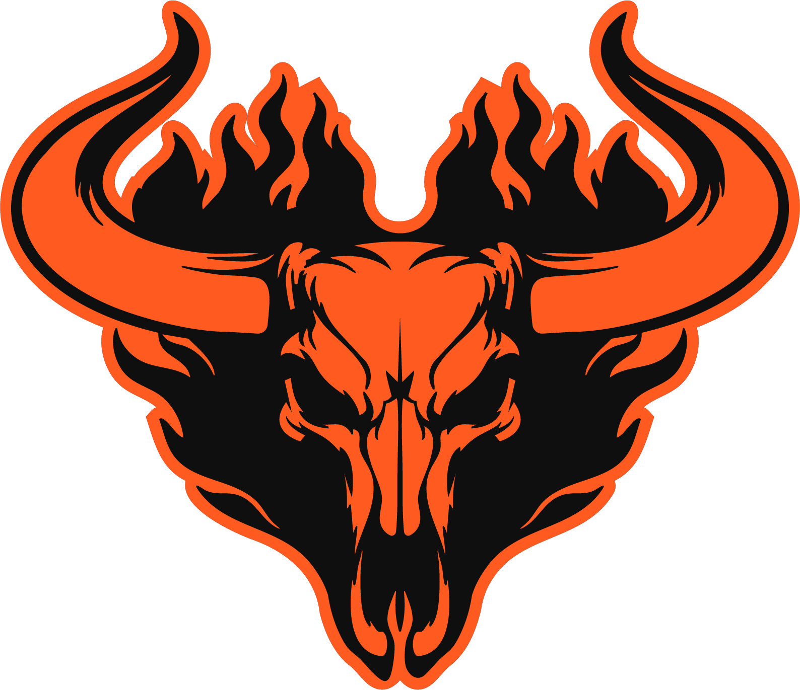 Emberhorn standalone horned skull brand mark