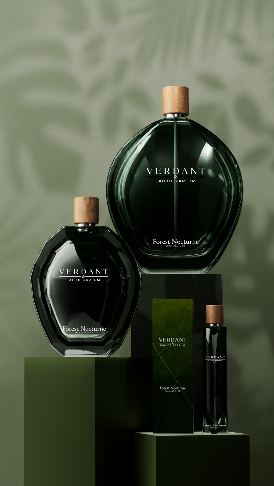 Forest Nocturne fragrance bottle and folding carton