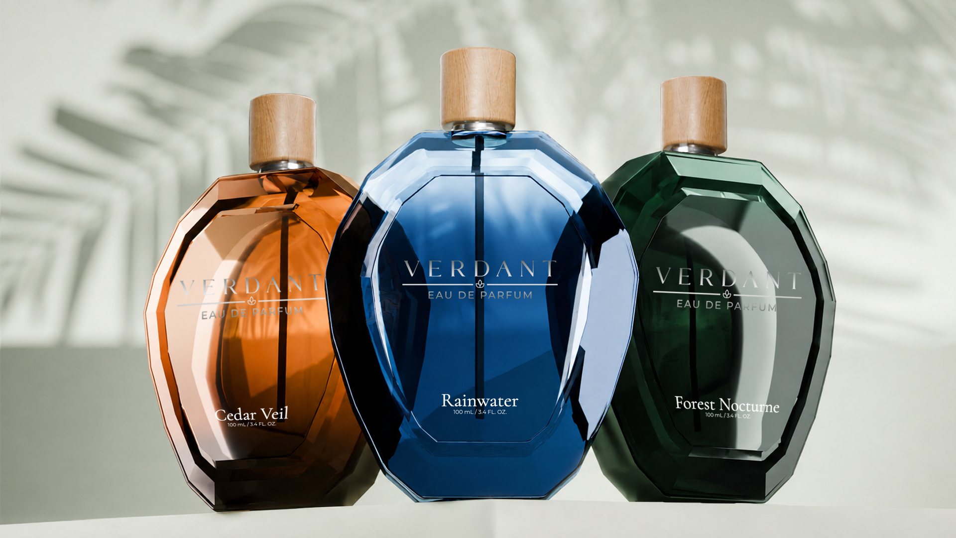 Verdant 100 mL fragrance bottle collection