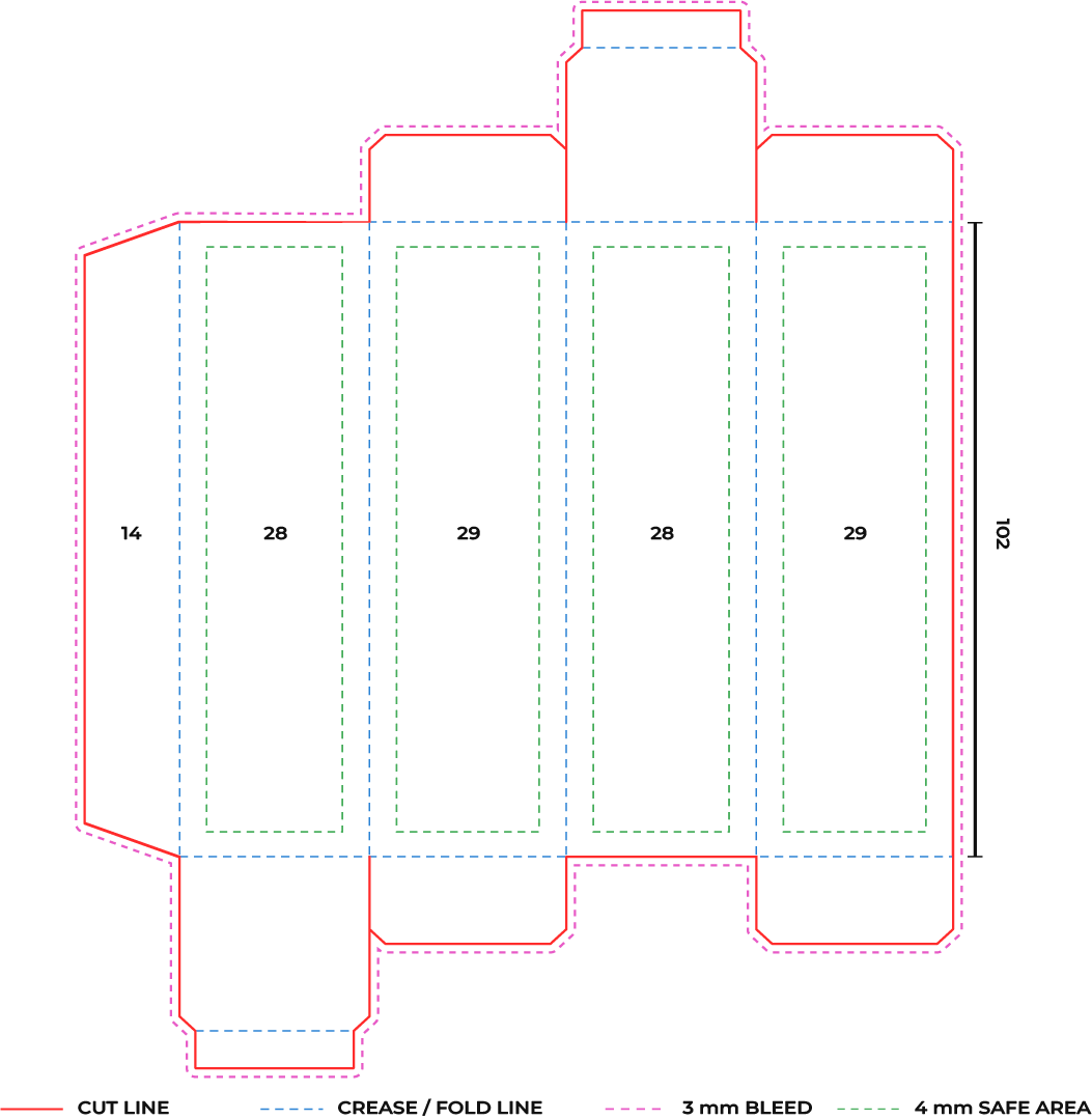 Verdant 15 mL structural carton dieline