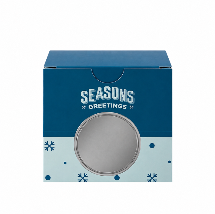 Season's Greetings cookie box front view