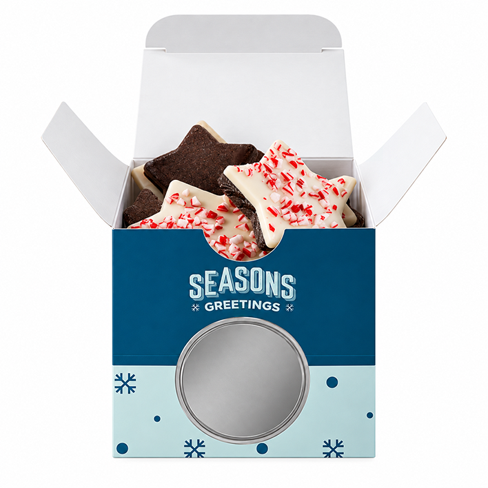 Season's Greetings cookie box open product view